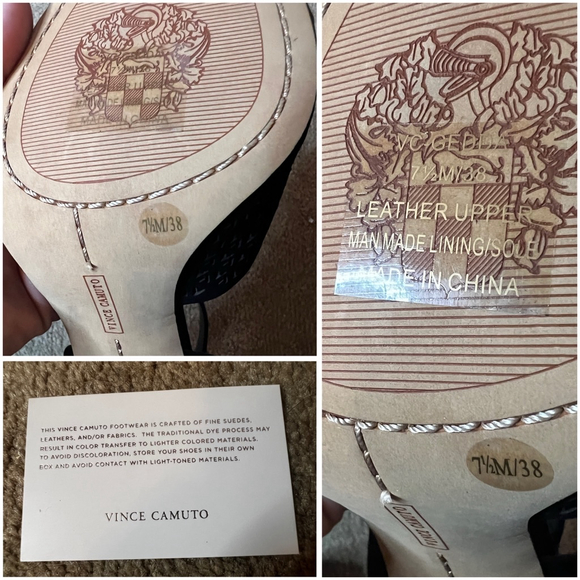 New Women's Vince Camuto Gedda Heels Size 7.5M Black Nubuck - Picture 11 of 12